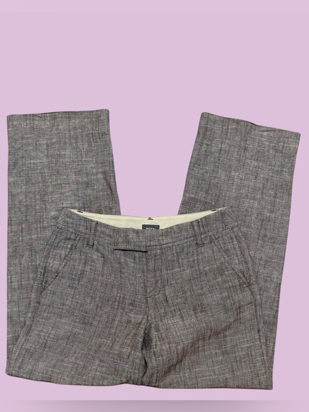 Y2K Women’s  Gray Textured Dress Pants - Classic Straight Fit